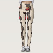 小型ピンシャー黒さび レギンス (正面)