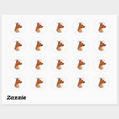 小型ピンシャー(錆)パパ2 ラウンドシール (シート)