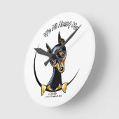 小型ピンシャーIAAM ラウンド壁時計 (傾斜)