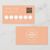 小型ピーチビジネスロゴQRロイヤリティカード 名刺 (正面/裏面)