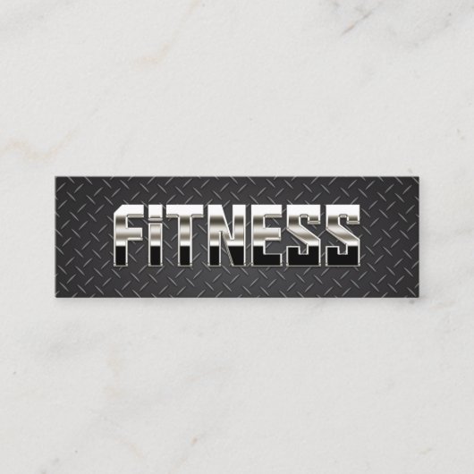 小型フィットネスのトレーナーのカッコいいの鋼鉄及び金属 スキニー名刺 (正面)