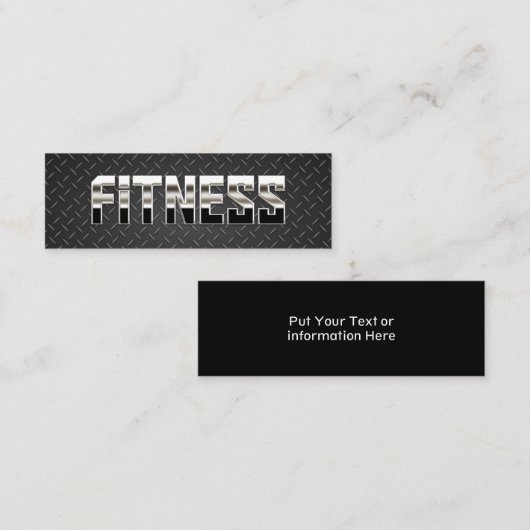 小型フィットネスのトレーナーのカッコいいの鋼鉄及び金属 スキニー名刺 (正面/裏面)
