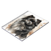 小型ブラックフワフワポメラニア犬子犬 ノートブック (左側)