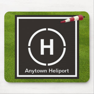 小型ヘリコプターのランディングパッド- Anytownのヘリポート マウスパッド