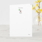 小型ベア誕生日 カード (黄色い花)