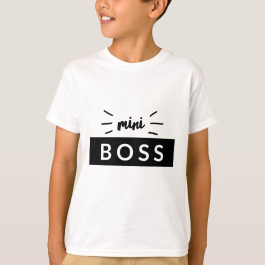 小型ボスの子供の調整のタイポグラフィ Tシャツ (正面)