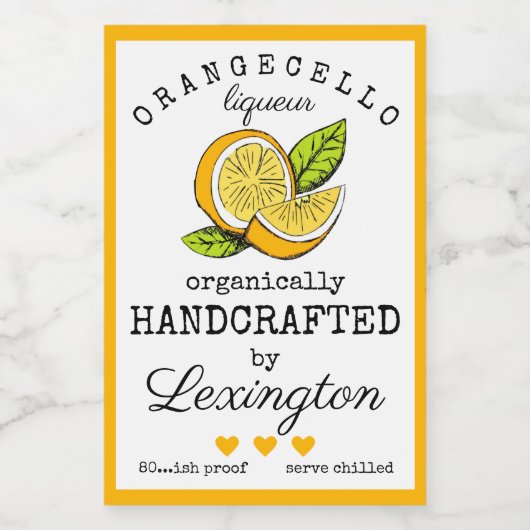 小型ボトル用オランジェッロリキュールラベル | フードラベル (シングルラベル)