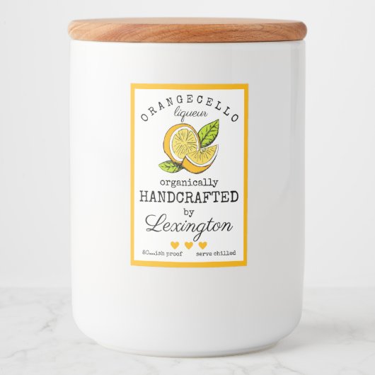 小型ボトル用オランジェッロリキュールラベル | フードラベル (正面)