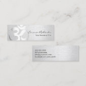 小型ヨガのインストラクターの銀Omの記号 スキニー名刺 (正面/裏面)