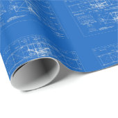 小型ライトBros。 "フライヤ"の青写真パターン1903年 ラッピングペーパー (ロールコーナー)