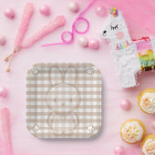 小型ラテギンガム ペーパープレート (パーティー)