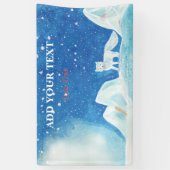 小型北極キツネイラストレーションカスタマイズ 横断幕 (縦)