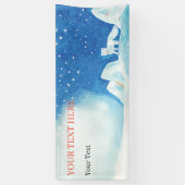 小型北極キツネイラストレーションカスタム 横断幕 (縦)