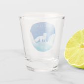 小型北極キツネ(フクレンソウ)イラストレーション ショットグラス (裏面)