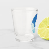 小型北極キツネ(フクレンソウ)イラストレーション ショットグラス (左)