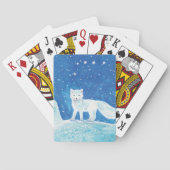 小型北極キツネ(フクレンソウ)イラストレーション トランプ (裏面)
