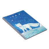 小型北極キツネ（フクレンソウ）イラストレーション ノートブック (右側)