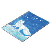 小型北極キツネ（フクレンソウ）イラストレーション ノートブック (左側)