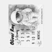 小型宇宙飛行士マイルストーンブランケット フリースブランケット (正面)