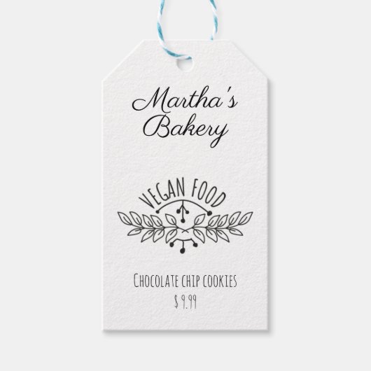小型店パンビーガン食料価格ラベル ギフトタグ (正面)