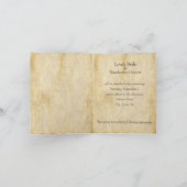 小型折り畳みヴィンテージブルーブック結婚式招待状 招待状 (内部)