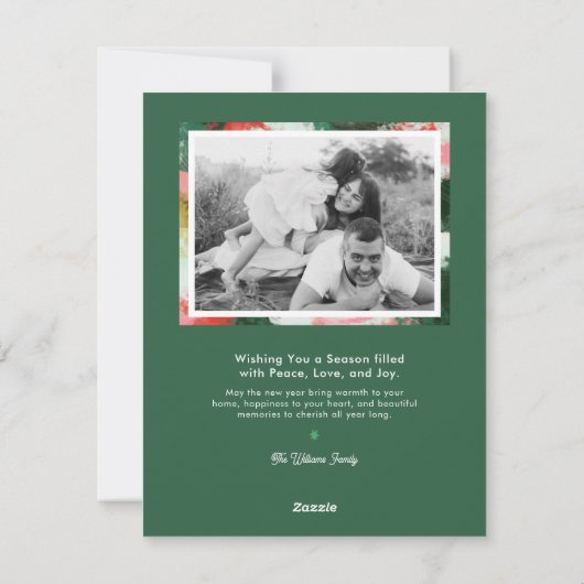 小型抽象芸術応援クリスマスホリデーフォトカード シーズンカード (裏面)