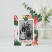 小型抽象芸術応援クリスマスホリデーフォトカード シーズンカード (スタンド正面)