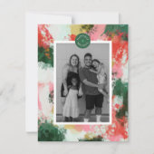 小型抽象芸術応援クリスマスホリデーフォトカード シーズンカード (正面)