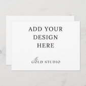 小型招待状テンプレート横(4.5 x 6.25) 招待状 (正面/裏面)