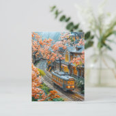 小型春列車(さくらんぼ木下) シーズンポストカード (スタンド正面)