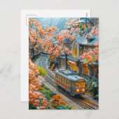 小型春列車(さくらんぼ木下) シーズンポストカード (正面/裏面)