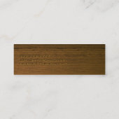小型暗い木製の薬剤師の名刺 スキニー名刺 (裏面)