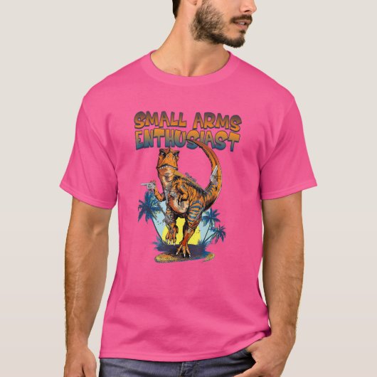 小型武器愛好家 レックス恐竜銃 Tシャツ (正面)
