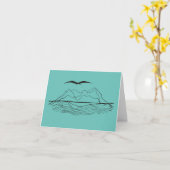 小型水平線スケッチ&詩の折り畳みグリーティングカード カード (黄色い花)