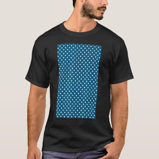小型水玉模様幾何学模様ターコイズブルーAN Tシャツ (正面)