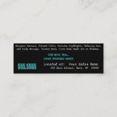 小型流れる毛 スキニー名刺 (裏面)