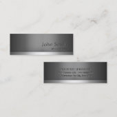 小型灰色の金属のミュージシャンの名刺 スキニー名刺 (正面/裏面)