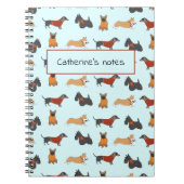 小型犬型ライトブルーノート ノートブック (正面)