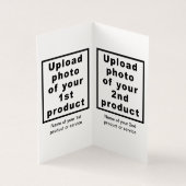 小型白折り畳みカード上の事業用製品 (内部)