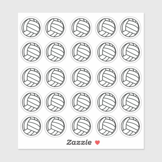 小型白黒バレーボールプランナー シール (シート)