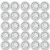 小型白黒バレーボールプランナー シール (正面)