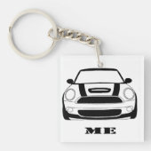 小型私キーホルダー- 2つは正方形味方しました キーホルダー (正面)