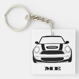 小型私キーホルダー- 2つは正方形味方しました キーホルダー