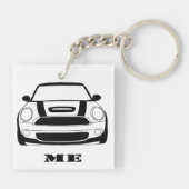 小型私キーホルダー- 2つは正方形味方しました キーホルダー (裏面)