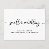 小型結婚の書道 案内ポストカード (正面)