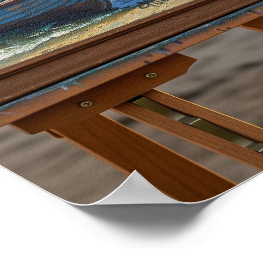 小型船絵を描船 ポスター (角)