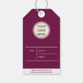 小型衣料品ブルゴーニュ価格ラベル ギフトタグ (裏面)