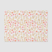 小型金ゴールドおよび珊瑚の花模様 薄葉紙 (正面)