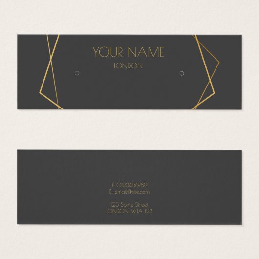 小型金ゴールドジオメトリックイヤリングディスプレイカード (正面&裏面)