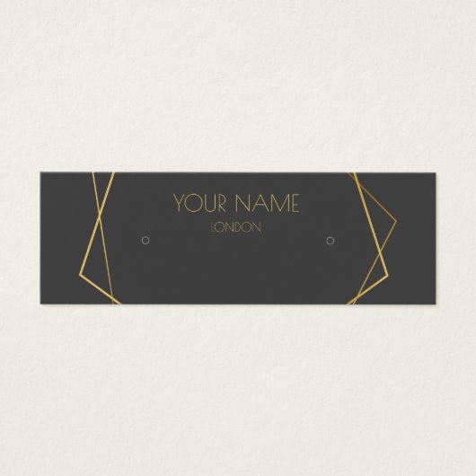 小型金ゴールドジオメトリックイヤリングディスプレイカード (正面)